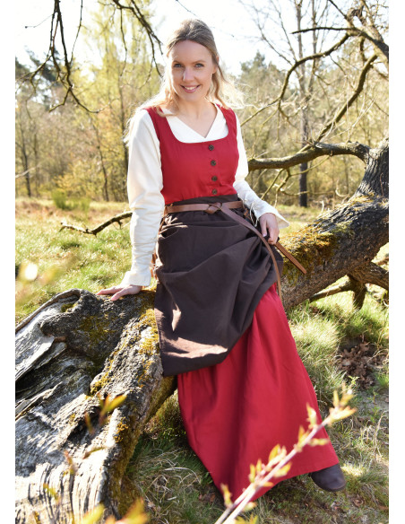Red Lene Sleeveless Medieval Dress