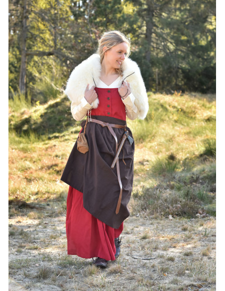 Red Lene Sleeveless Medieval Dress