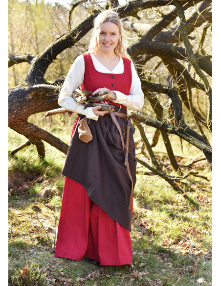 Red Lene Sleeveless Medieval Dress
