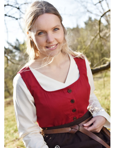 Red Lene Sleeveless Medieval Dress