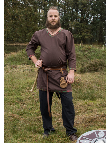 Cotton Viking tunic, brown