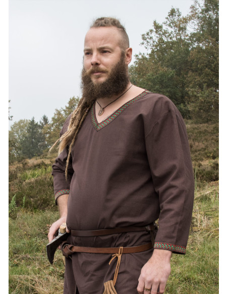Cotton Viking tunic, brown