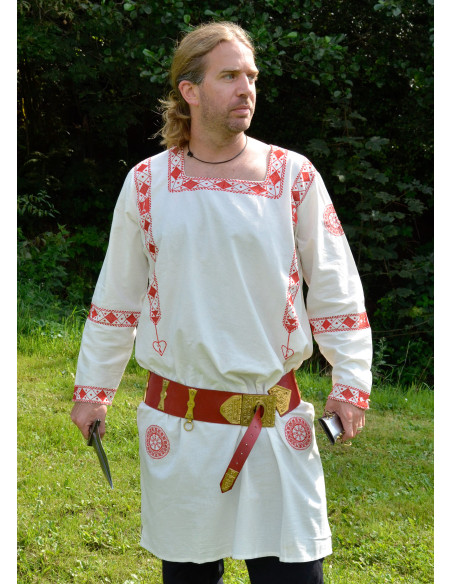 Long-sleeved Roman tunic with red...