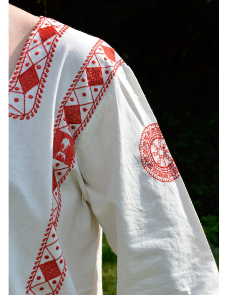 Long-sleeved Roman tunic with red...