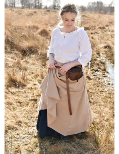 Medieval skirt with wide cut, light brown 2