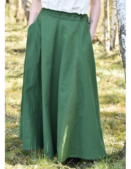 Medieval skirt with wide cut, green
