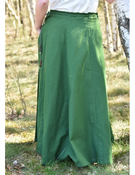 Medieval skirt with wide cut, green