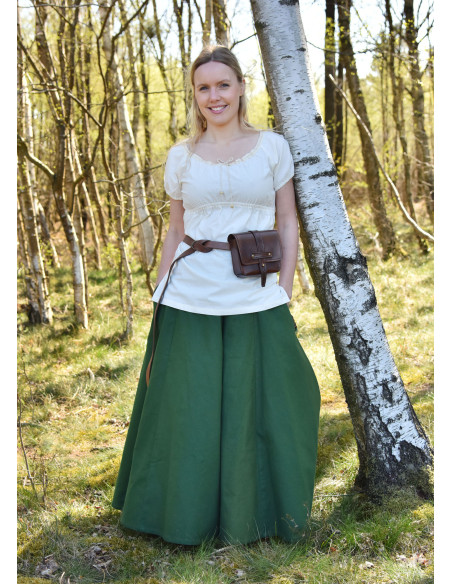 Medieval skirt with wide cut, green