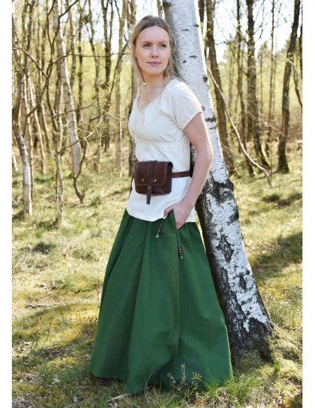 Medieval skirt with wide cut, green