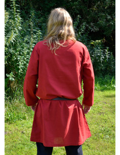 Red Roman tunic with long sleeves, cotton 2