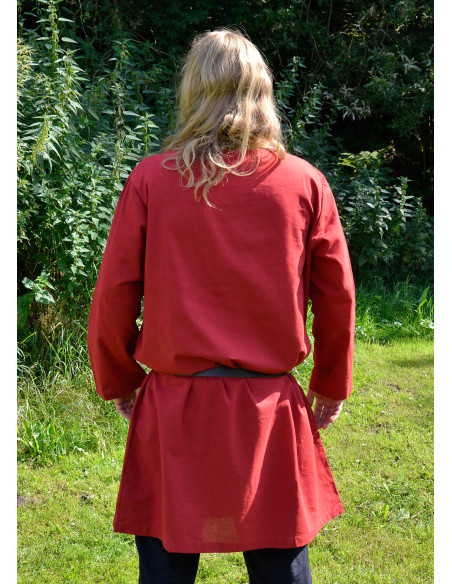 Red Roman tunic with long sleeves,...