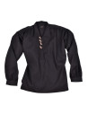 Medieval shirt with wooden buttons, black