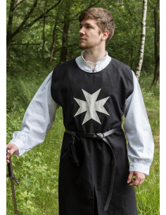 Medieval tabard of the Hospitaller knights, black and white
