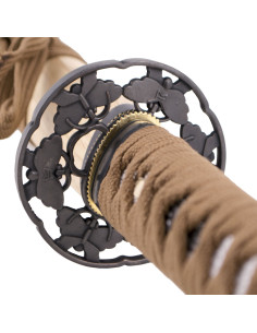 Katana carbon steel, tsuba and support 2