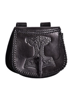 Thor's hammer bag in black leather