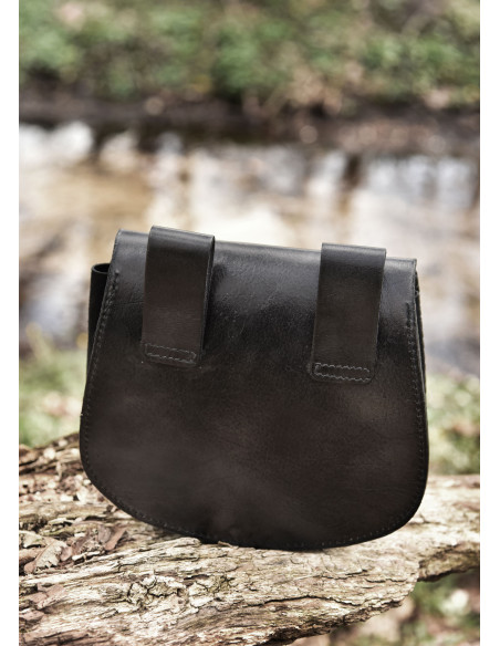 Thor's hammer bag in black leather