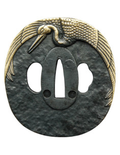 Metal Tsuba John Lee Crane model