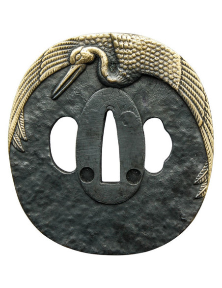 Metal Tsuba John Lee Crane model