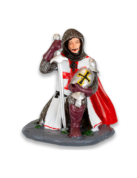 Templar knight figure watching weapons