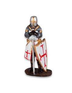 Knight Templar figure with sword and shield, 16 cm.