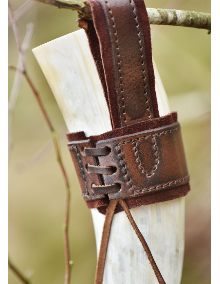 Tahalí for horn in leather and suede,...