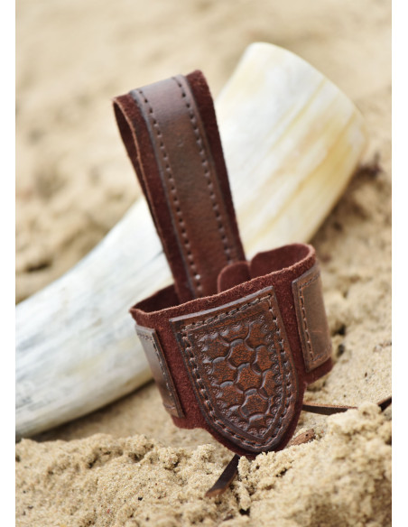 Tahalí for horn in leather and suede,...