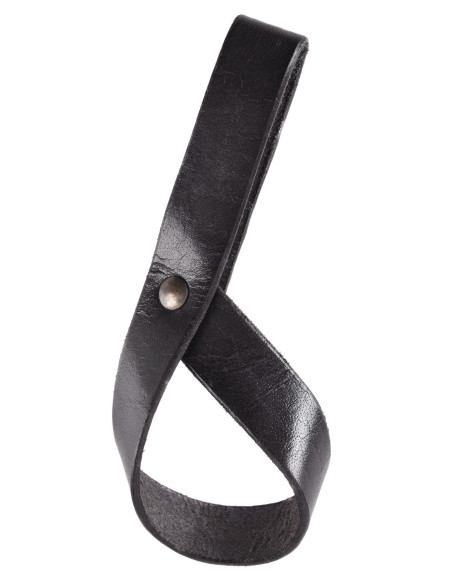 Tahalí simple for horn in leather, black
