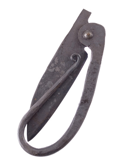 Medieval hand-forged iron knife, with...
