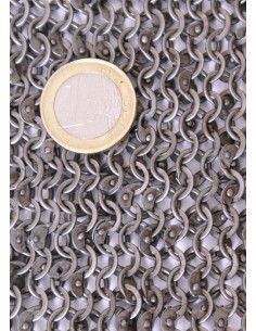Chainmail piece of 20 x 20 cm, edged rings 2