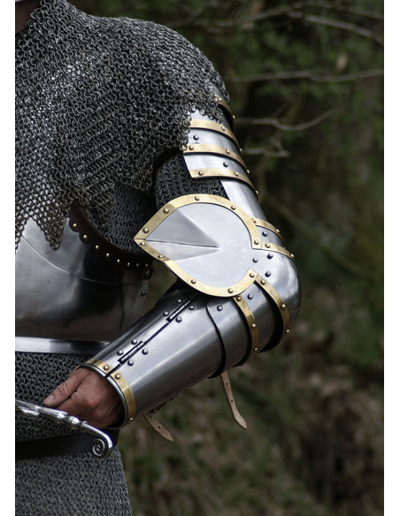 Pair of articulated medieval metal arms