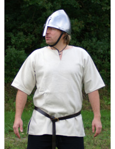 Viking tunic in wool, natural white