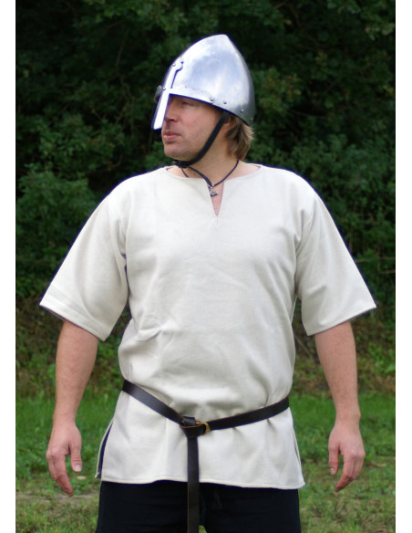 Viking tunic in wool, natural white
