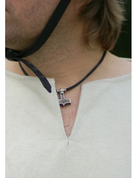 Viking tunic in wool, natural white