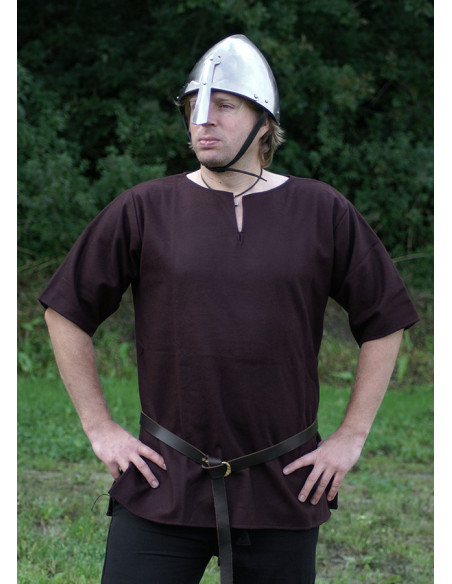 Viking tunic in wool, brown color