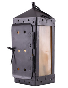 Square Medieval Lantern with Horn Windows, handmade 2