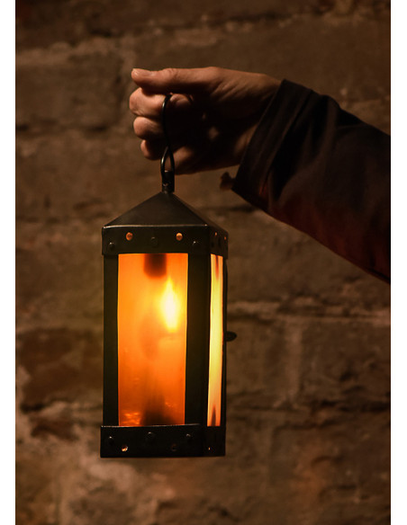 Square Medieval Lantern with Horn...