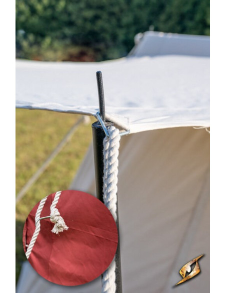 Red medieval tent for intrepid...