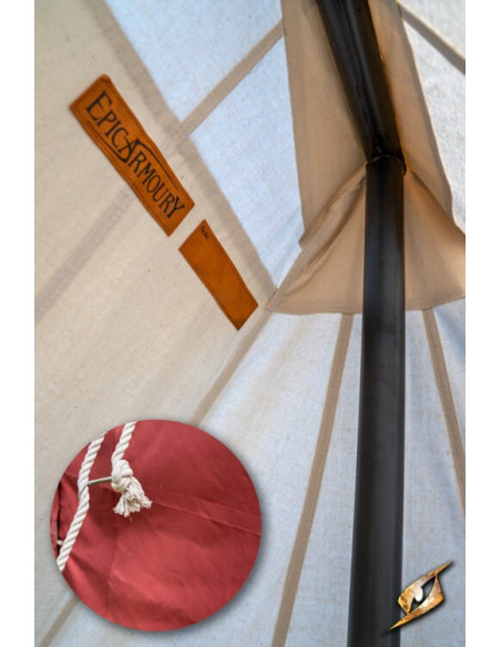 Red medieval tent for intrepid...