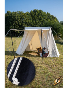 Black medieval tent for intrepid warriors, 2 x 4 mts.