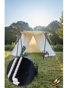 Black medieval tent for intrepid warriors, 3 x 5 mts.
