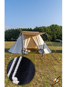 Black medieval tent for intrepid warriors, 4 x 6 mts.