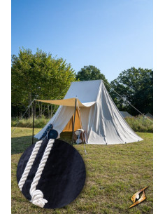 Black medieval tent for intrepid warriors, 5 x 7 mts.