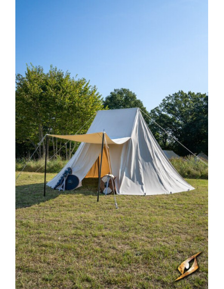 Black medieval tent for intrepid...