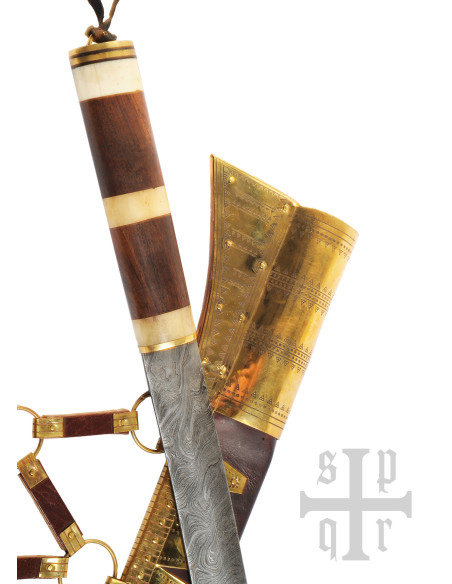 Seax type long viking knife, Damascus...