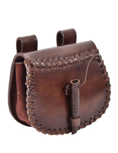Small medieval leather bag, for the belt