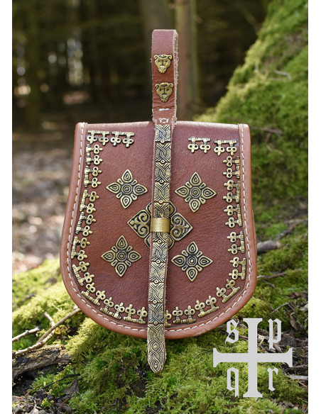 Viking leather bag model Birka