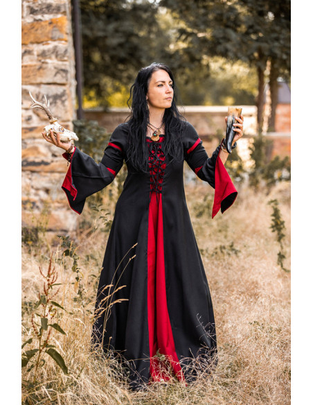 Medieval dress woman Black-Red