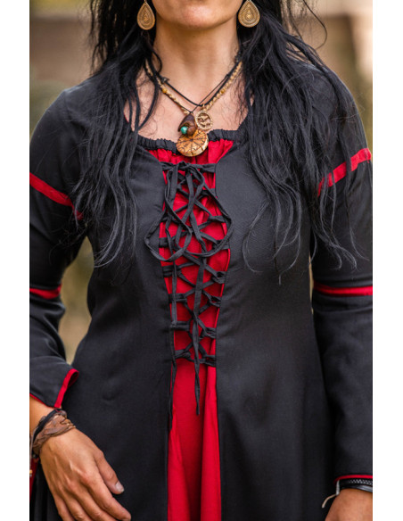 Medieval dress woman Black-Red