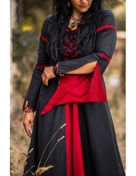Medieval dress woman Black-Red