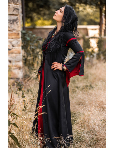 Medieval dress woman Black-Red